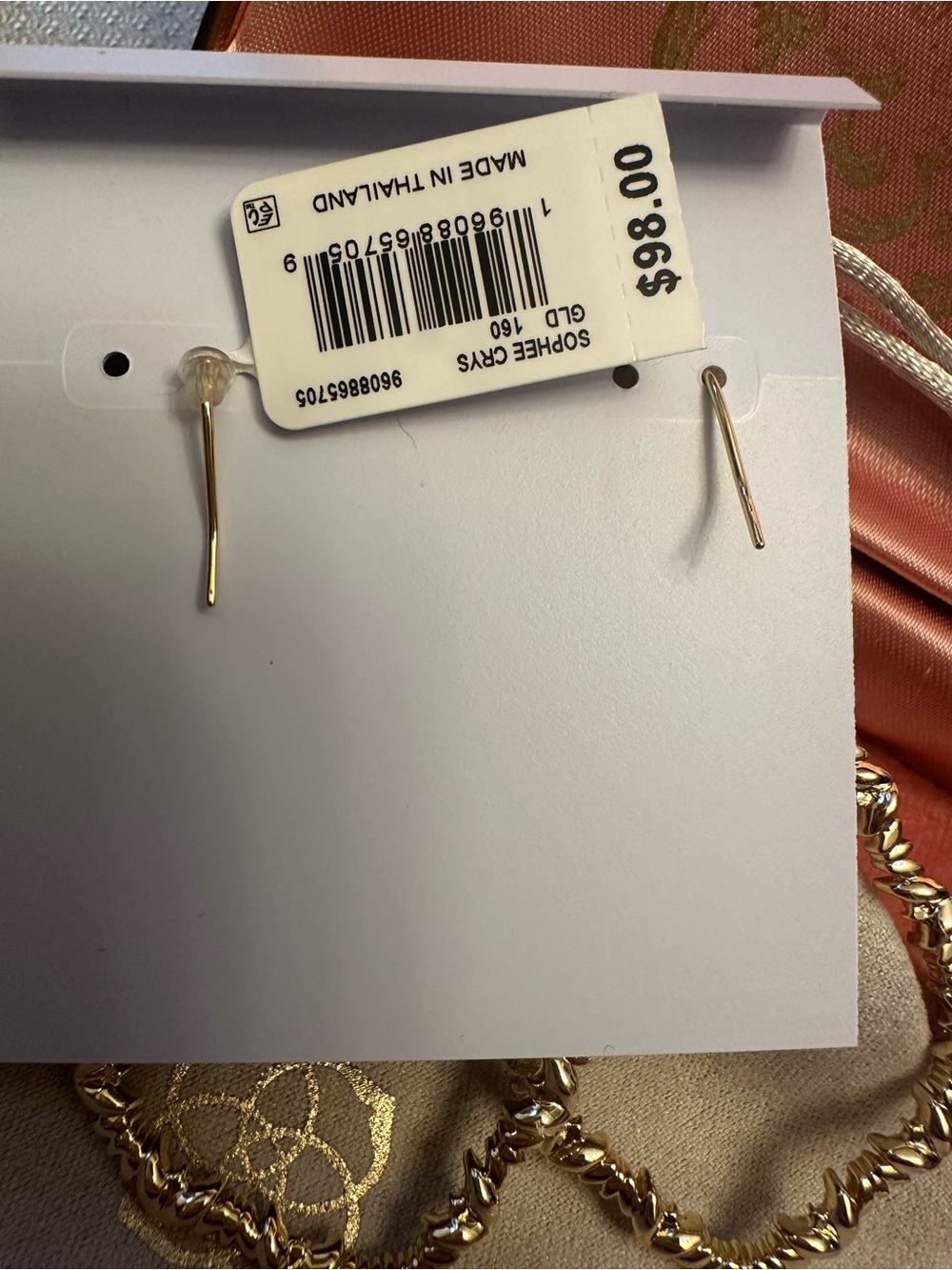 Kendra Scott Crystal Teardrop Statement Earrings in Gold - Picture 6 of 7